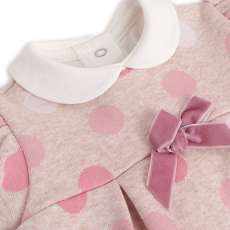 Girls Medium Natural Printed T-shirt with Short Sleeve Dress image number null